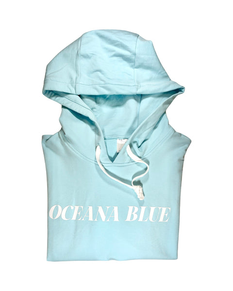 Hooded Sports Jumper, aqua jumper, ladies hooded jumper, hoody