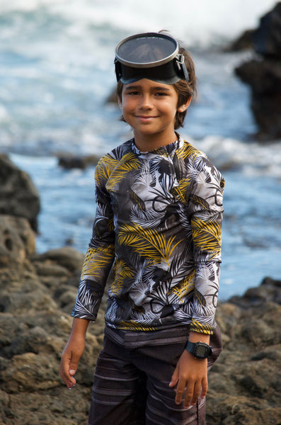 panther rash shirt, boys rashie, boys long sleeve top