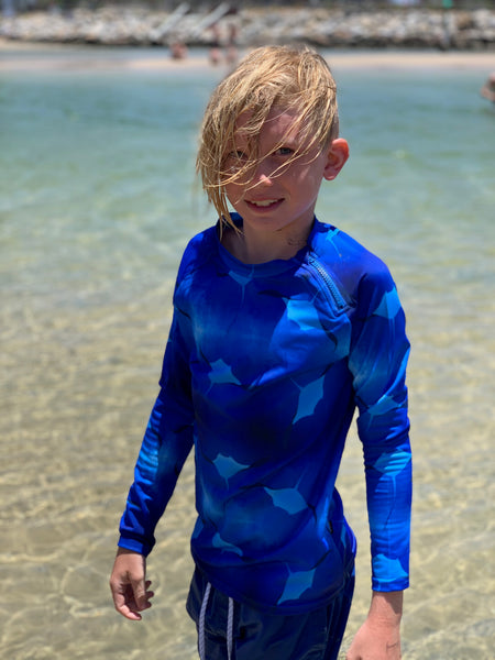 boys surf shirt, rash shirt, long sleeve rashie, long sleeve swim top, beachwear for boys, beachwear, uv protective clothing, boys rash vest, surfing top, surfing vest