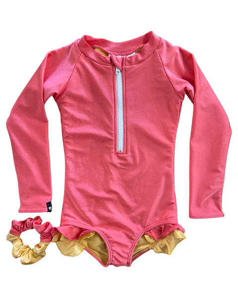 kids swimwear, longsleeve swimsuit, girls swimwear