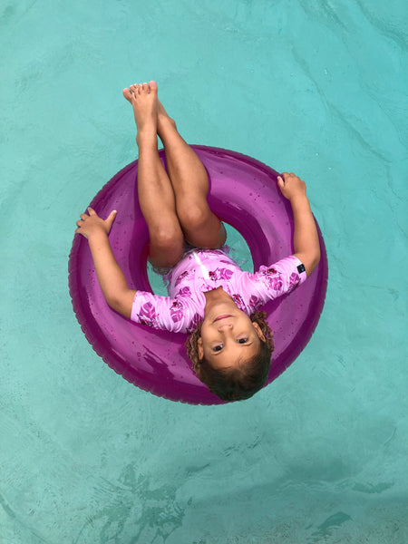 Pink Havana Short Sleeve Swimsuit