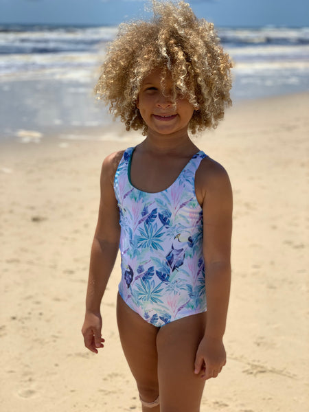 Tahitian Tides Short Sleeve Swimsuit