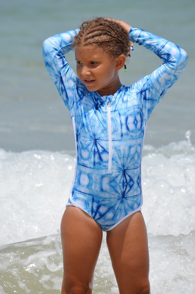 Ocean Dreamer Slim Fit Long Sleeve Swimsuit – Oceana Blue Swimwear