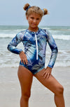 kids swimsuit, girls swimwear, long sleeve swimwear for girls, sun protection, swimsuit, swimwear,