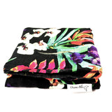 tropical print baby swaddle, baby shower gift ideas, swaddle for babies, black swaddle